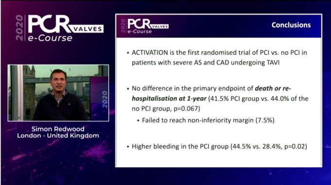 PCR Valves: ACTIVATION trial finds no difference in one-year mortality or rehospitalisation from PCI prior to TAVI