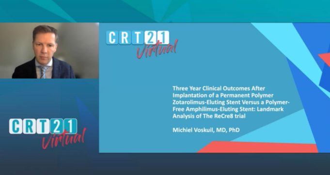 CRT 2021: Polymer-free amphilimus-eluting stent non-inferior to zotarolimus-eluting stent in PCI patients