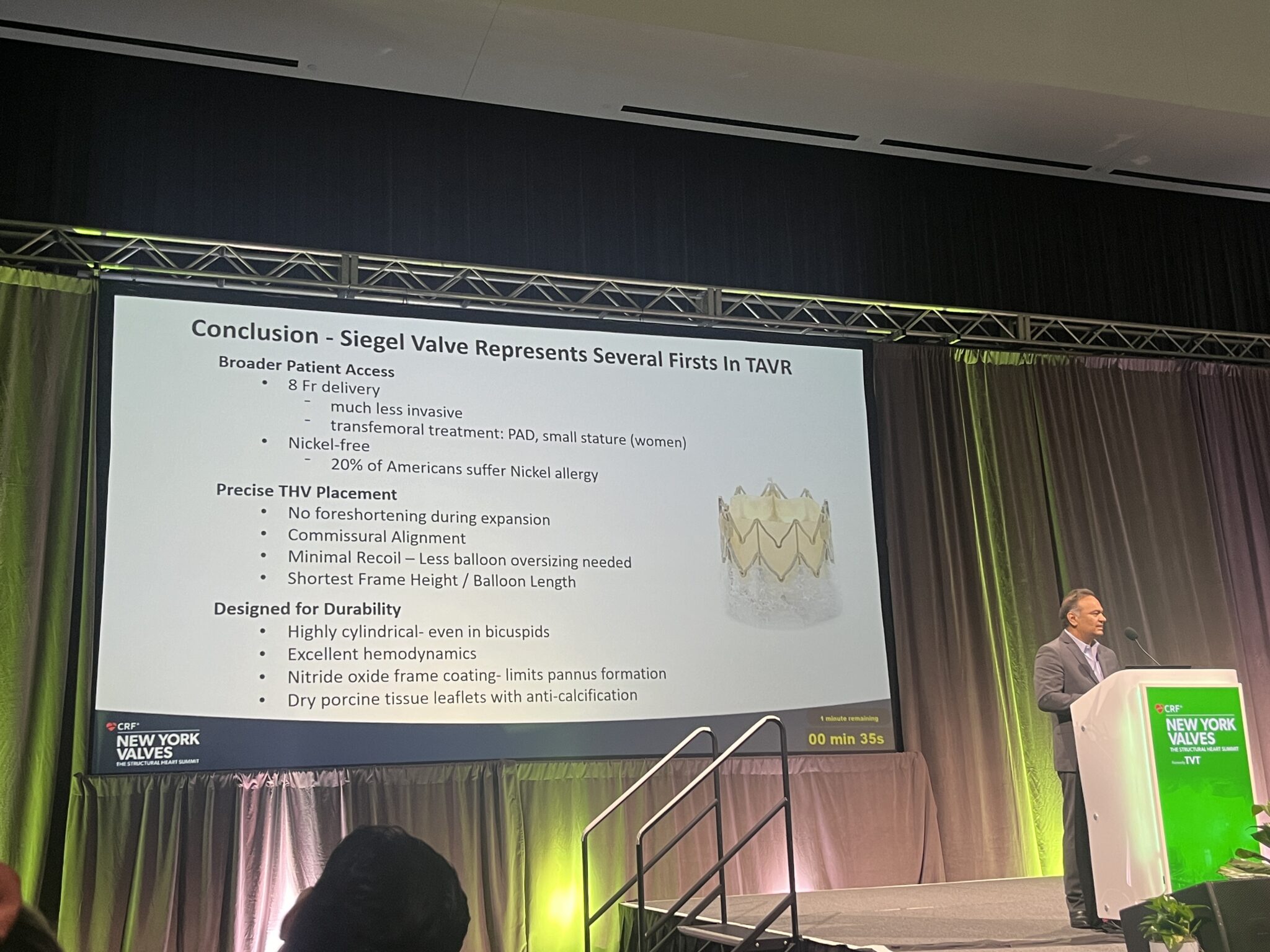 Firstinhuman results with Mirus Siegel TAVI valve presented at New