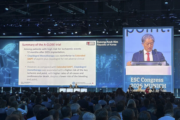 ESC 2026: Clopidogrel monotherapy non-inferior to extended DAPT in patients at high ischaemic risk